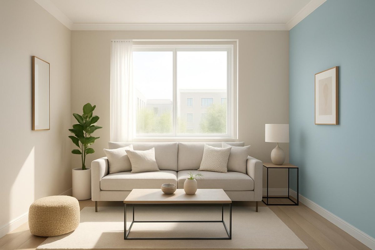 Kleines Zimmer mit heller Farbe