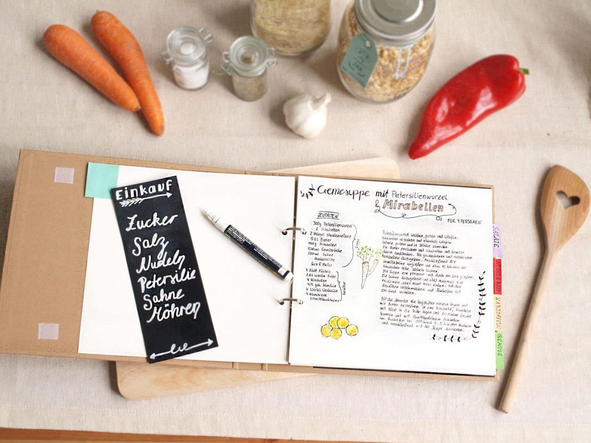 Selbst gestaltetes Rezeptbuch DIY