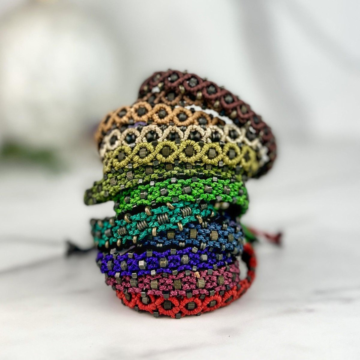Bunte Makramee Armband Farben