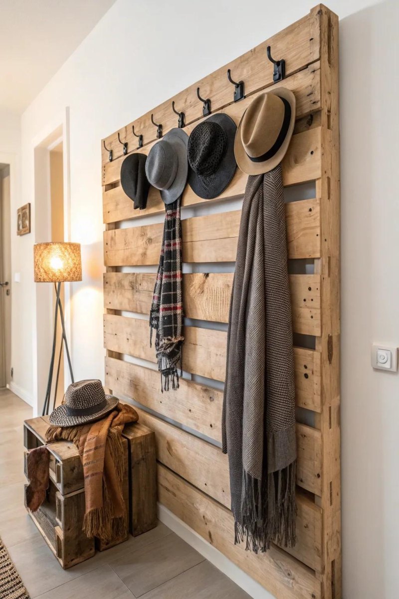 Garderobe aus Holzpalette