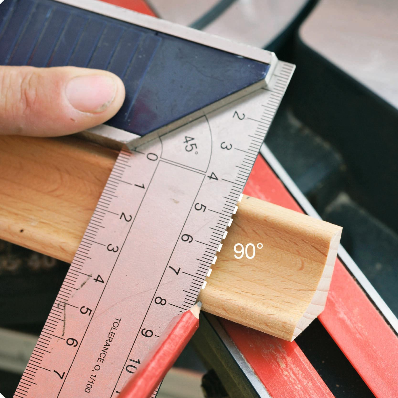 Holzwerkstück mit Referenzkante messen