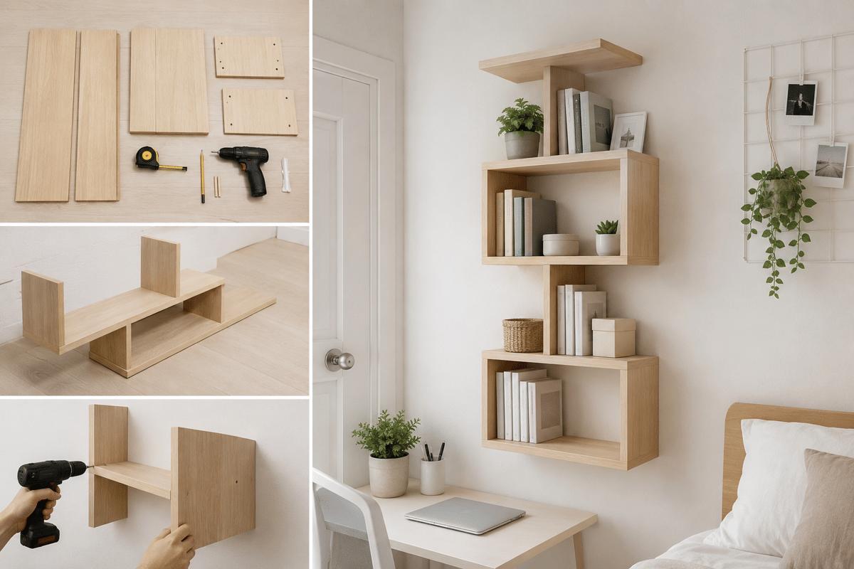 Kleine Wandregale aus Holz