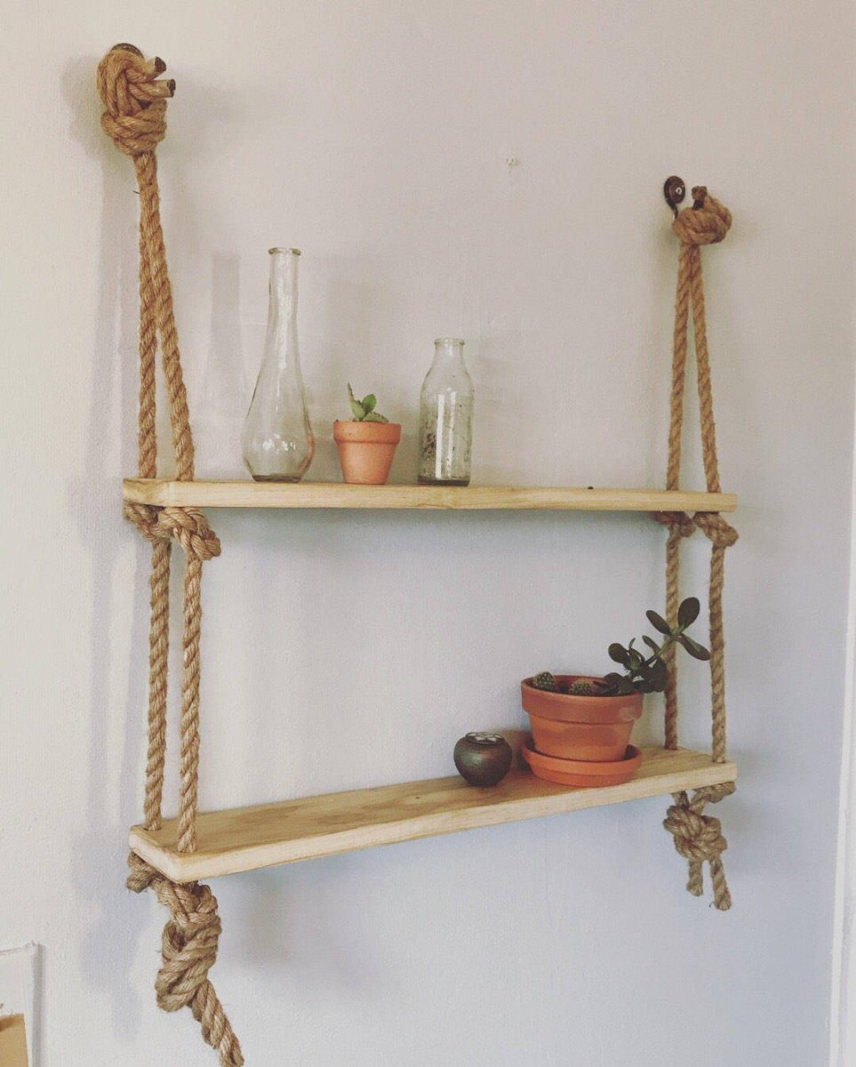 Seil Holz Wandregal kreativ