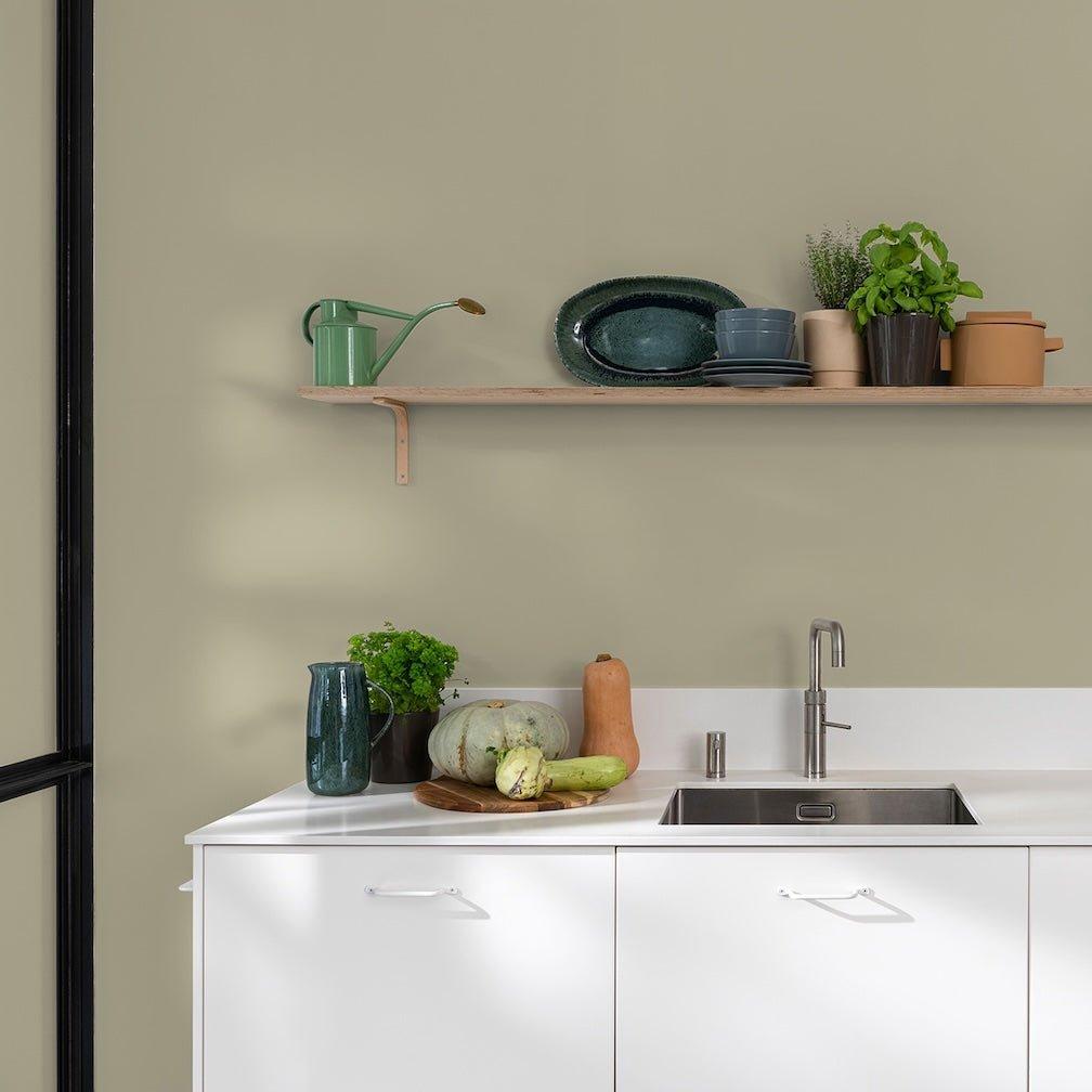 Moderne Küche mit Wandfarbe