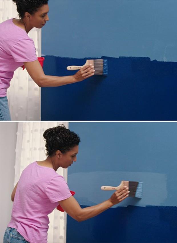 Ombre Wand mit weichem Farbverlauf