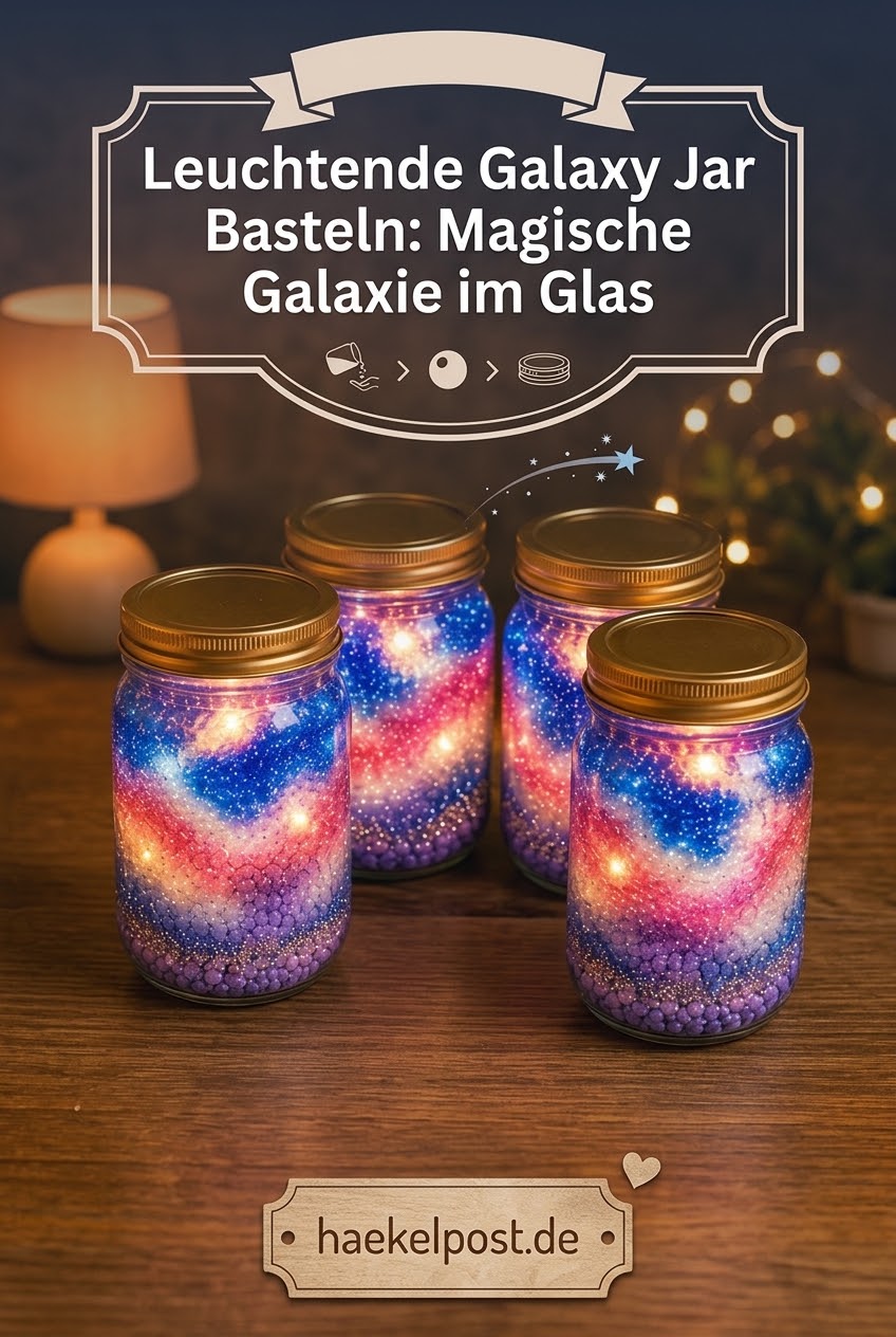 Leuchtende Galaxy Jar Basteln: Magische Galaxie im Glas
