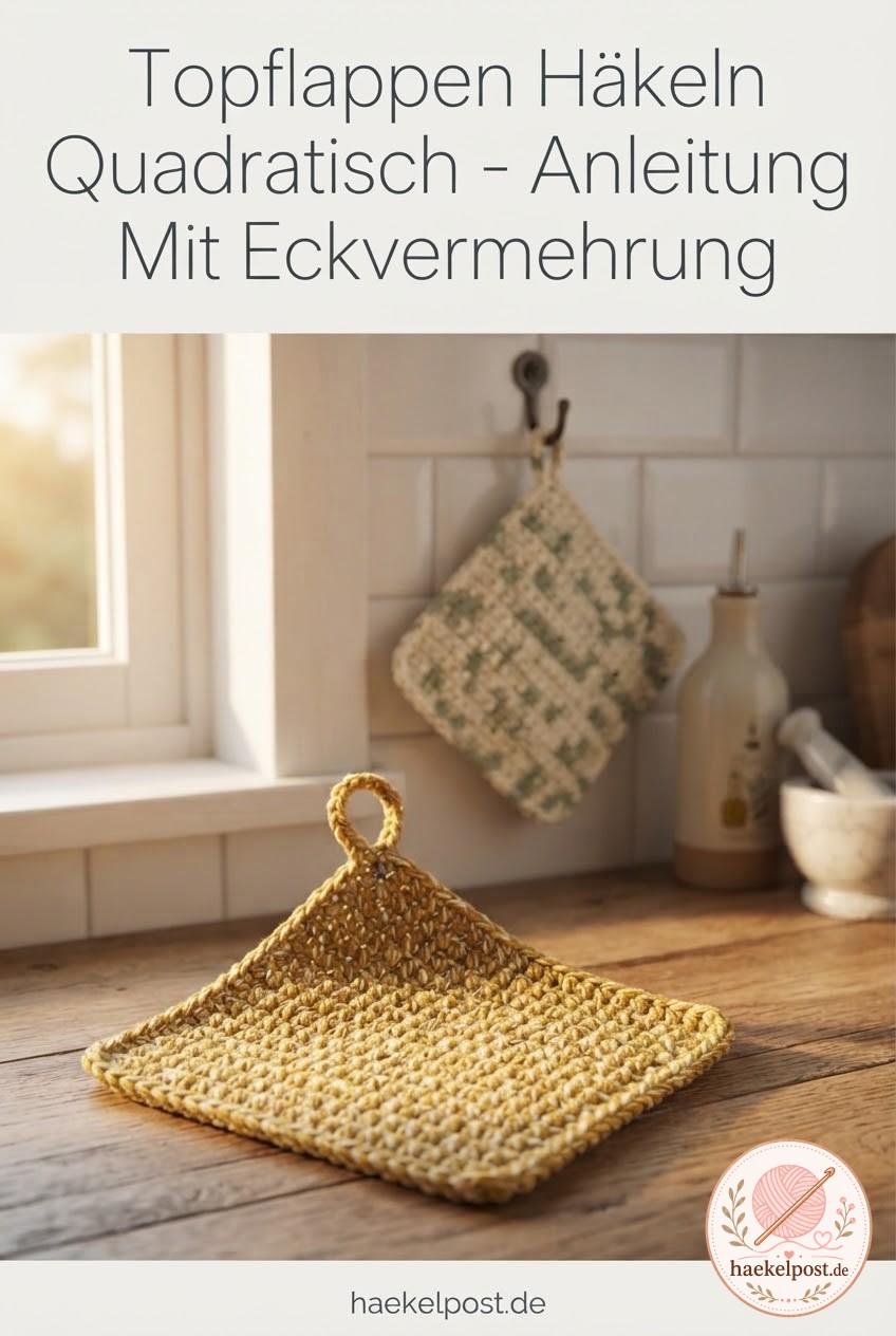 Topflappen Häkeln Quadratisch - Anleitung Mit Eckvermehrung