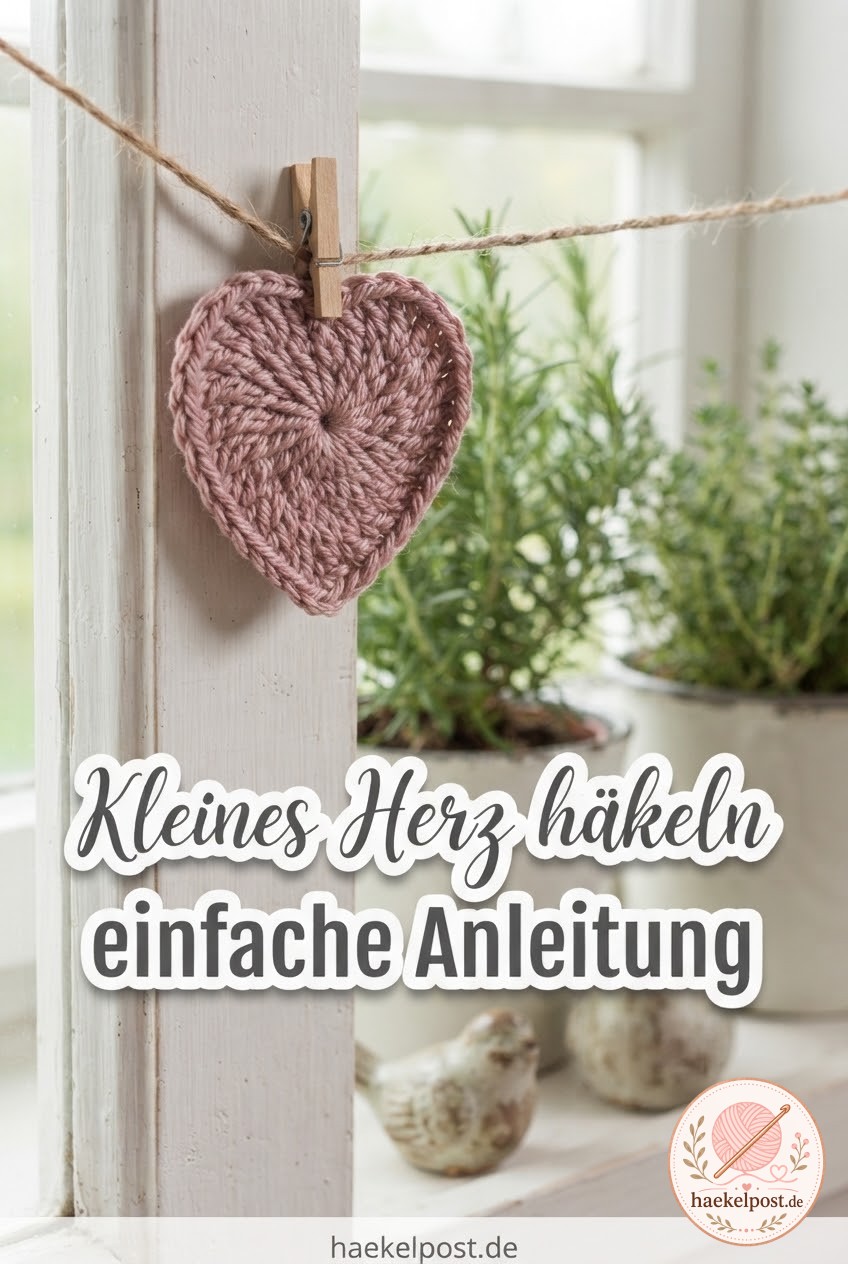 Kleines Herz häkeln – einfache Anleitung