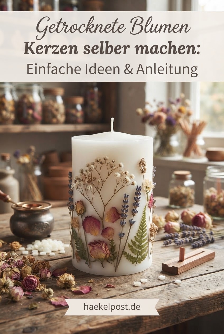 Getrocknete Blumen Kerzen selber machen: Einfache Ideen & Anleitung