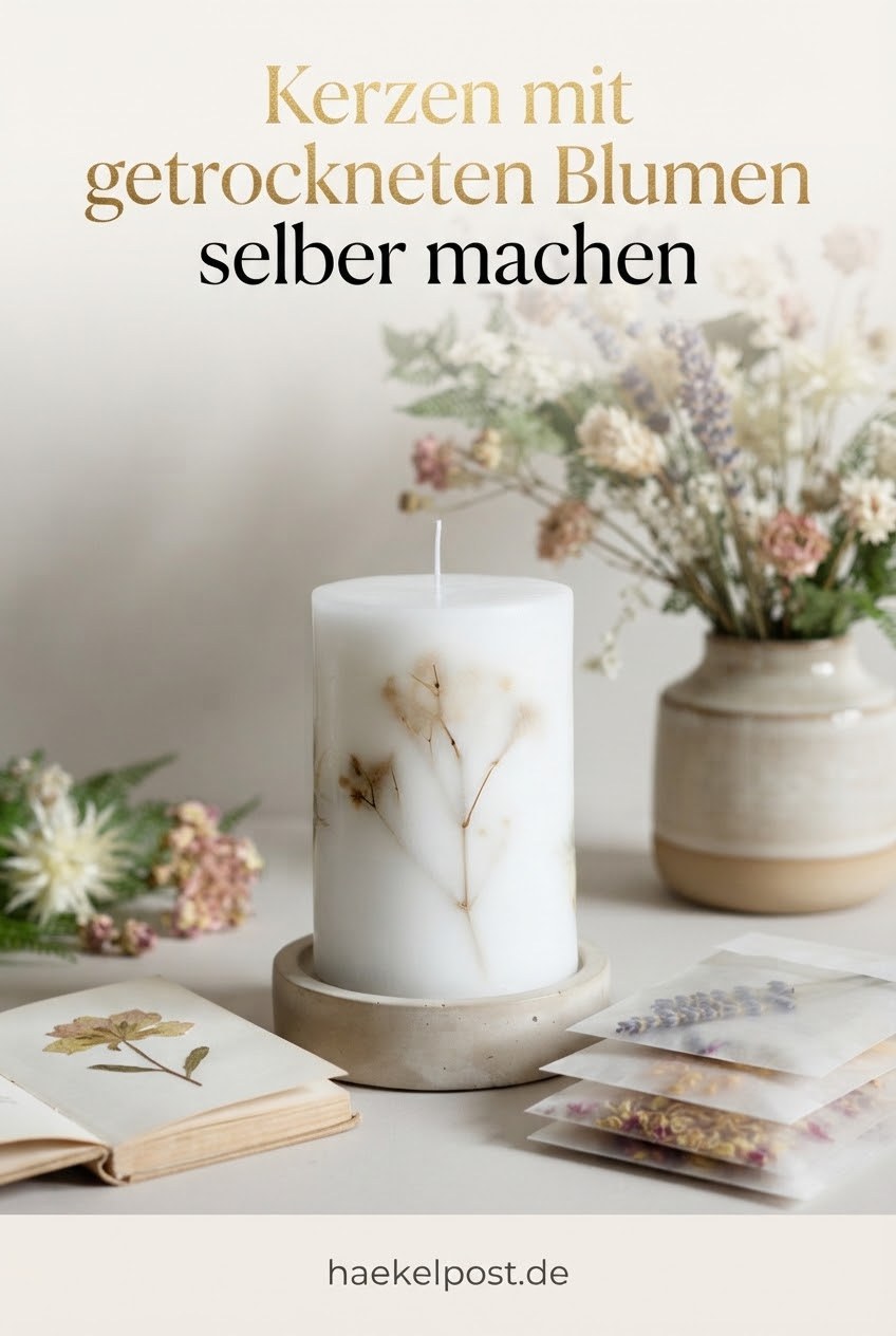 Kerzen mit getrockneten Blumen selber machen