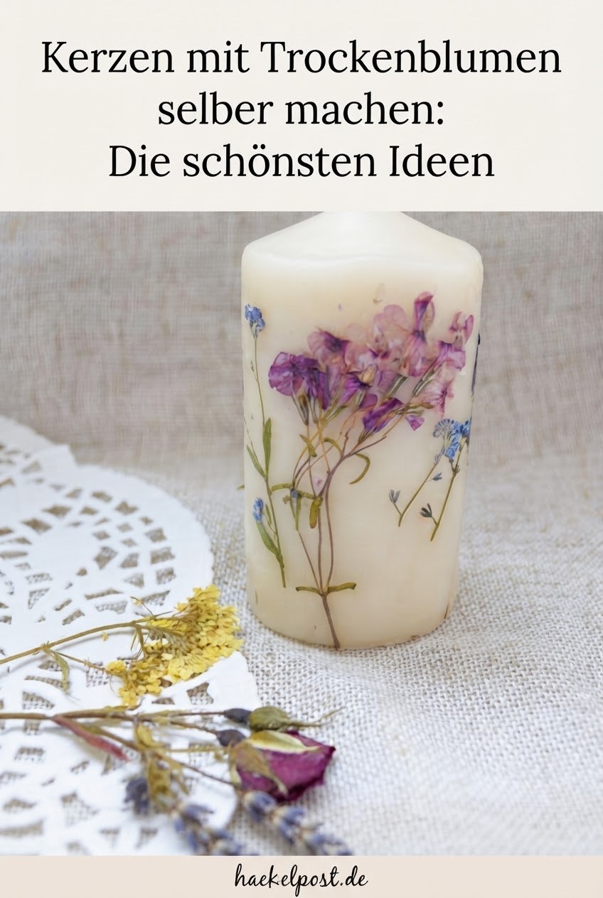 Kerzen mit Trockenblumen selber machen: Die schönsten Ideen