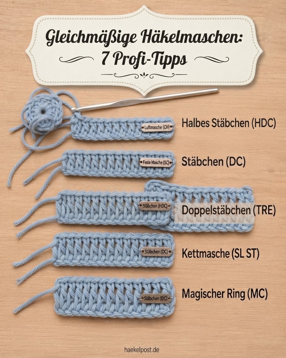 Gleichmäßige Häkelmaschen: 7 Profi-Tipps