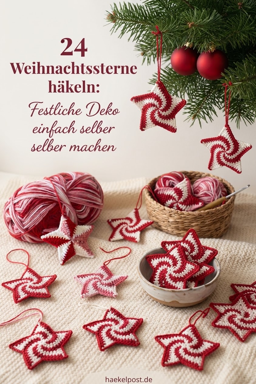 24 Weihnachtssterne häkeln: Festliche Deko einfach selber machen