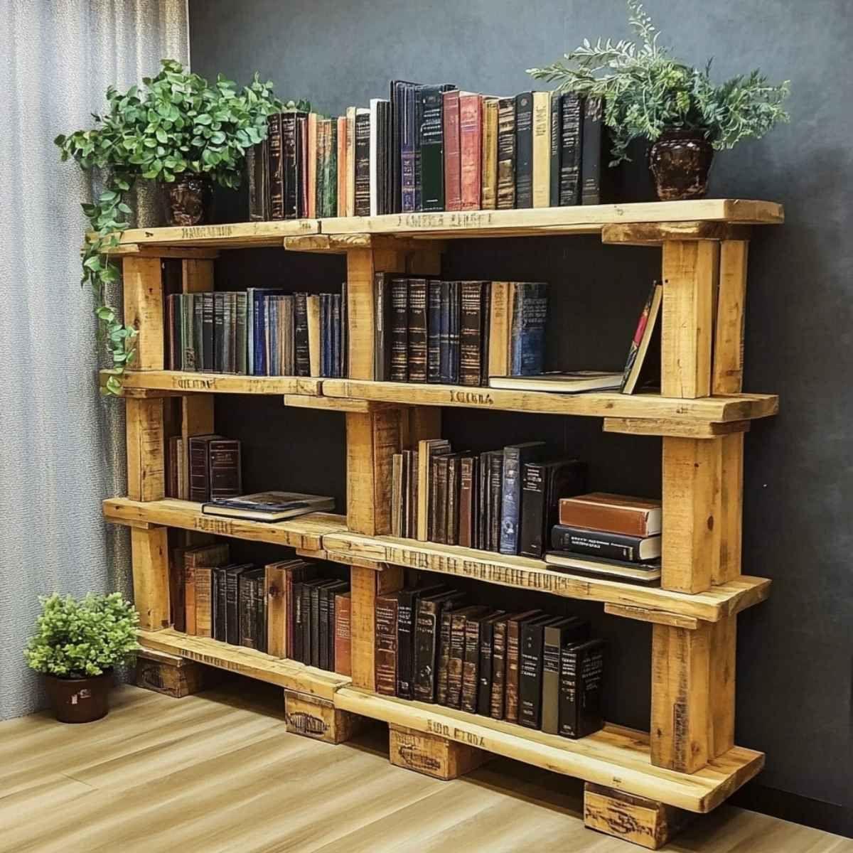 Paletten Bücherregal aus Holz