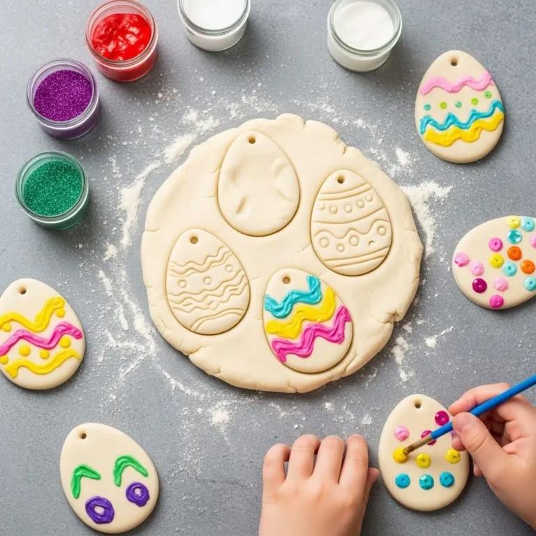 Salzteig Ostereier Kinder basteln