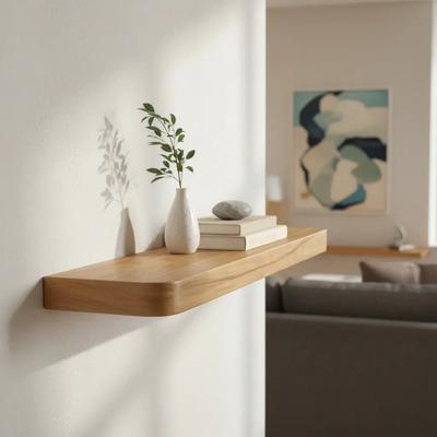 Schwebendes Holzregal moderne Wand