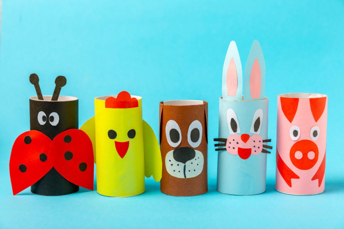 Klopapierrollen basteln Ideen Kinder für kreative Stunden