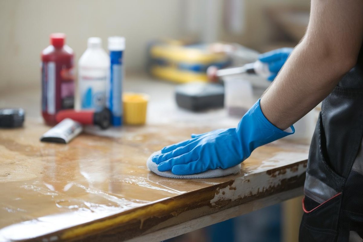 Epoxidharz Verschüttung reinigen