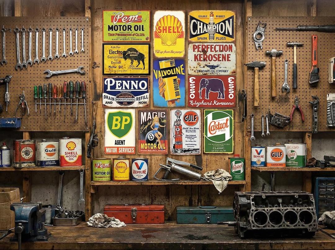 Vintage Retro Werkstatt Dekoration